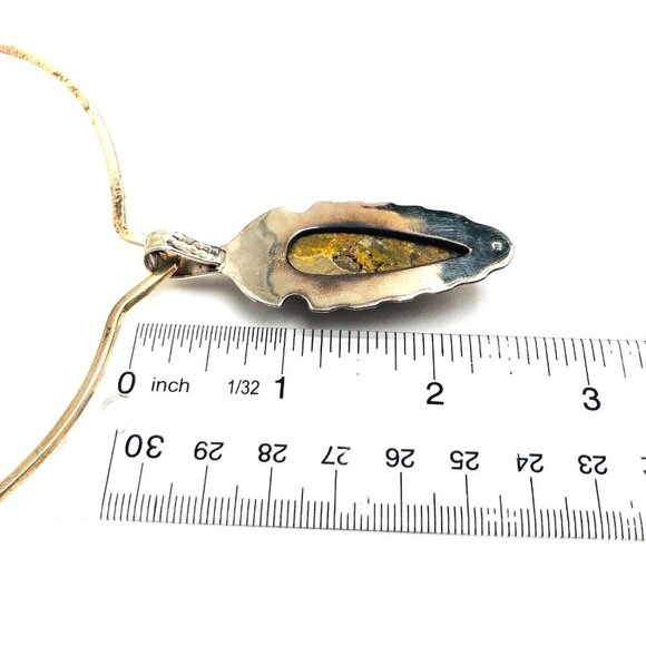 Womens Necklace Sterling Silver Bumble Bee Jasper 16 Inch Choker Necklace - Picture 3 of 3